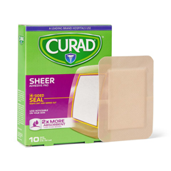 Curad Medline Sheer Adhesive Bandages, 3" X 4" 10/BX