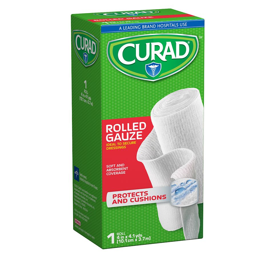 Curad Pro-Sorb Rolled Gauze Sterile Roll White 4" X 2.5 Yds