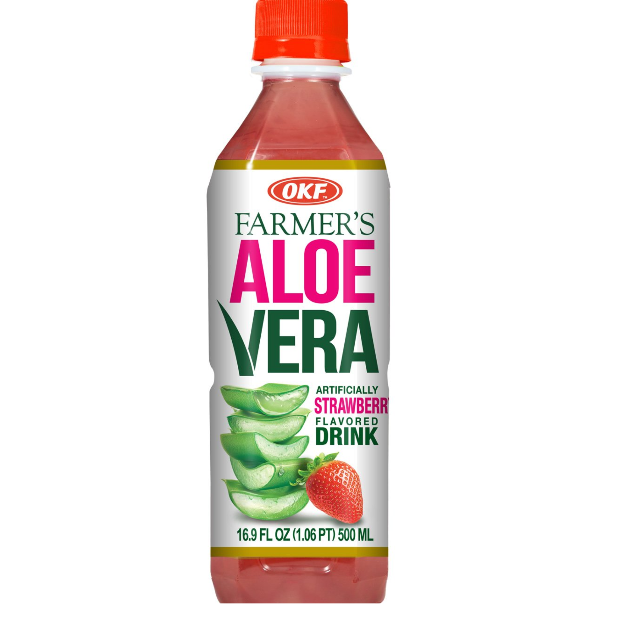 OKF Farmer's Strawberry Aloe Vera Drink 500 Ml