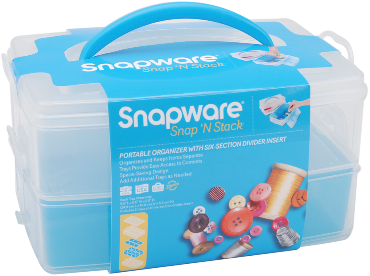 Snapware Snap 'n Stack Craft Organizer Medium Rectangle 2 Layers-5"X10"X6.5"