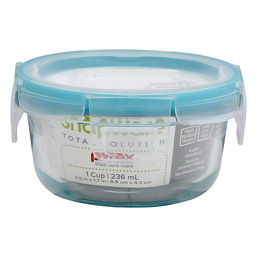 Pyrex Snapware Total Solution Glass Food Storage 1 Cup, Round