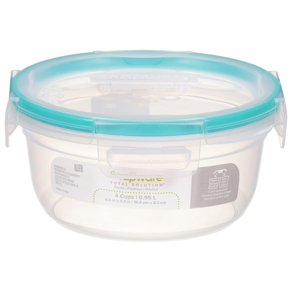 Snapware Total Solution 3.8 Cup Plastic Round Food Storage Container With Lid