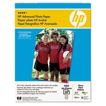 HP Advanced Photo Paper, 56 Lbs., Glossy, 5 X 7, 20 Sheets/Pack