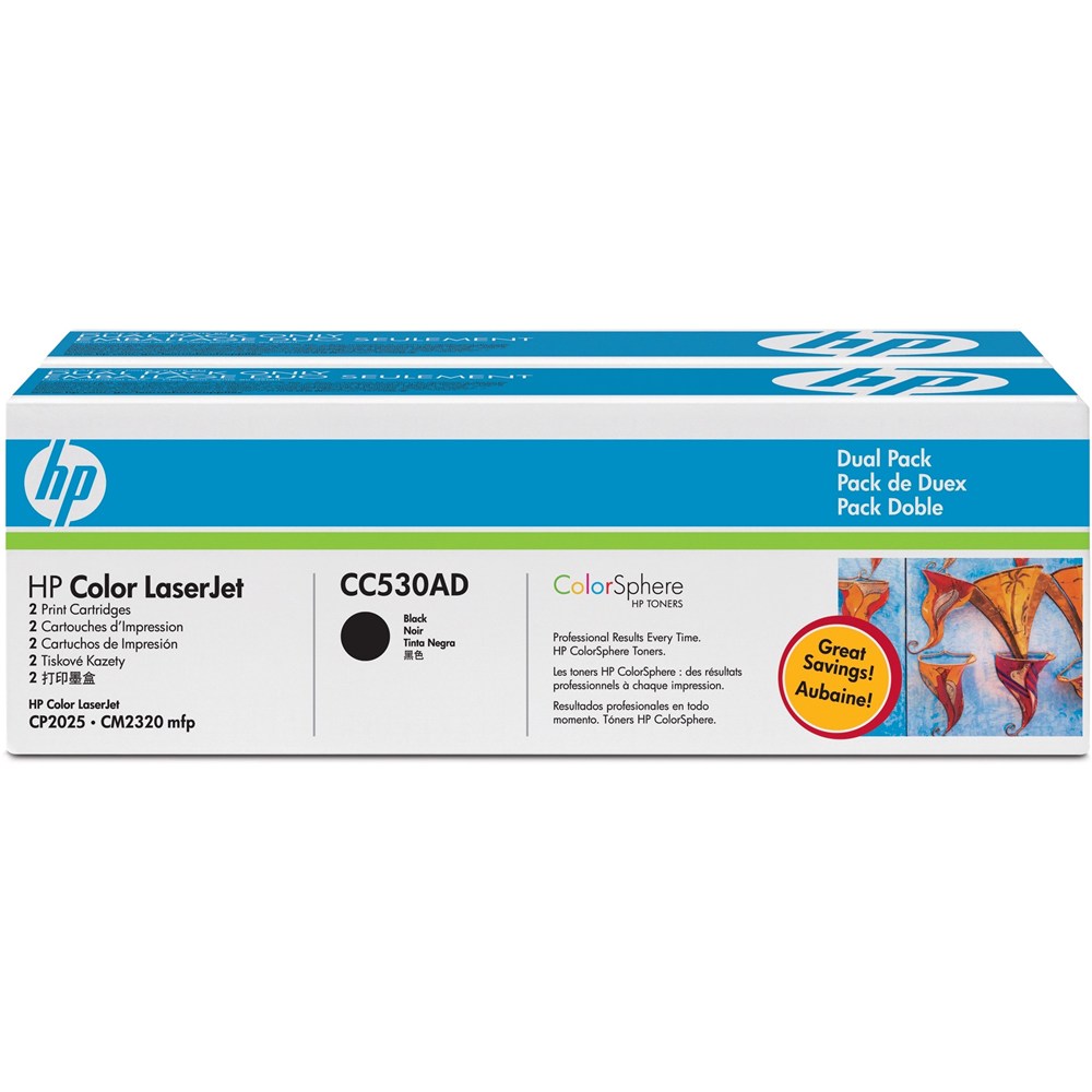 HP 304A 2-pack Black Original LaserJet Toner Cartridges