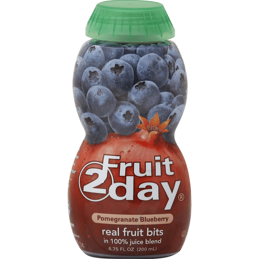 Fruit 2 Day 100% Juice Blend, Real Bits, Pomegranate Blueberry