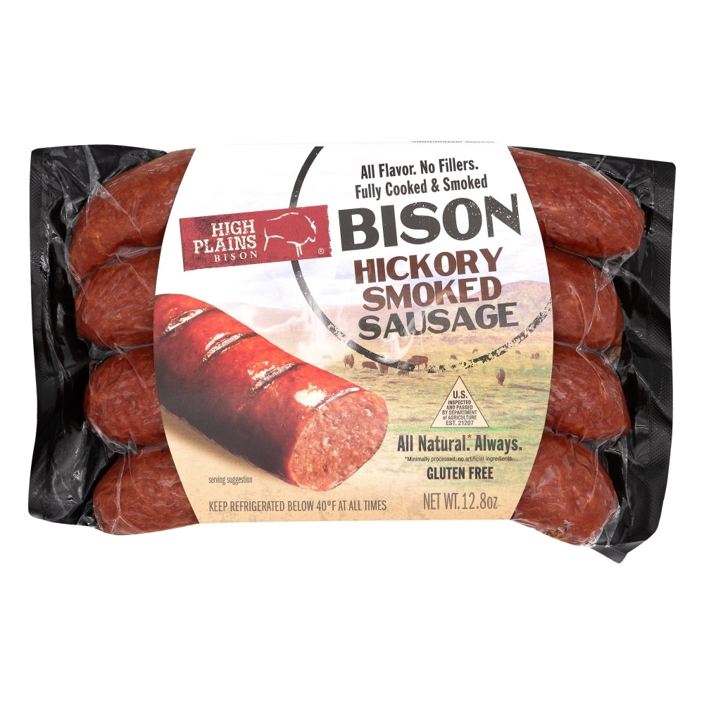 High Plains Bison Sausage, Hickory Smoked