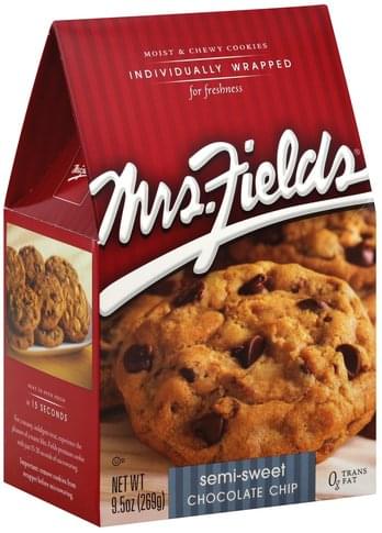 Mrs Fields Cookies, Semi Sweet Chocolate Chip 9.5 Oz