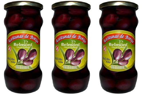 Belmont Aceituna De Botija Black Olives In Brine 3 Pack - 20 Oz. Ea