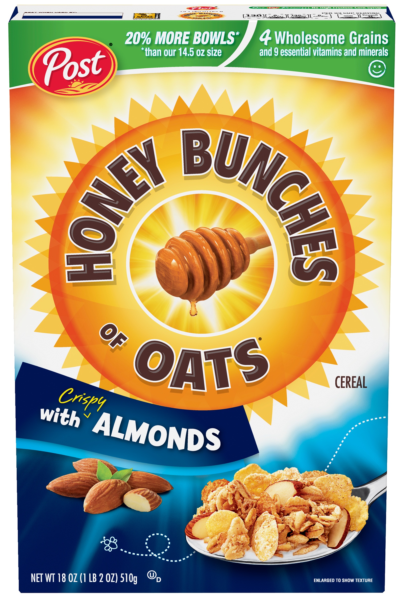 Post Honey Bunches Of Oats With Crispy Almonds, Whole Grain, Low