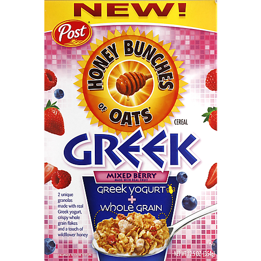 Honey Bunches Post Of Oats Greek Mixed Berry Cereal 12.5 Oz. Box