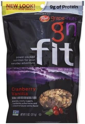 Post Grape Nuts Whole Grain, Cranberry Vanilla Granola - 11 Oz