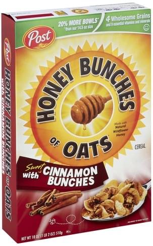 Honey Bunches Cereal With Sweet Cinnamon - Of Oats