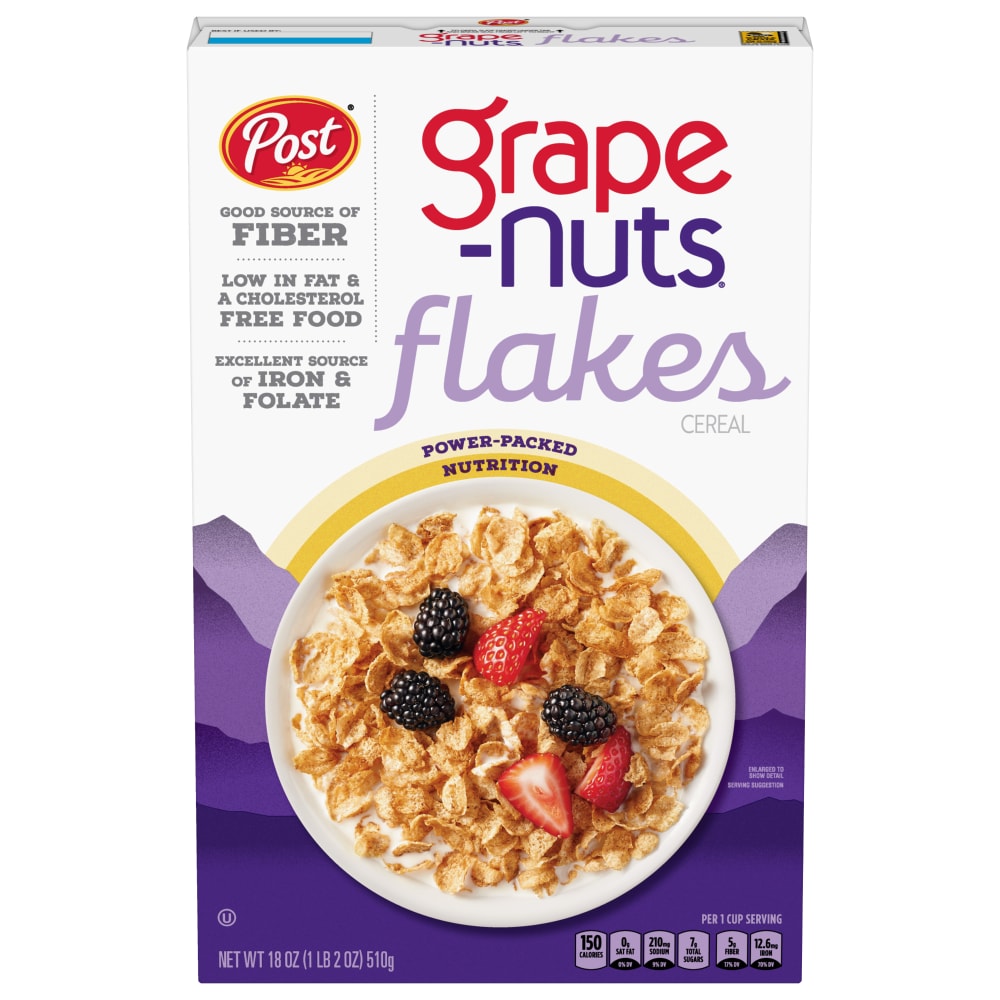 Post Grape Nuts Flakes Breakfast Cereal 18 Oz Box