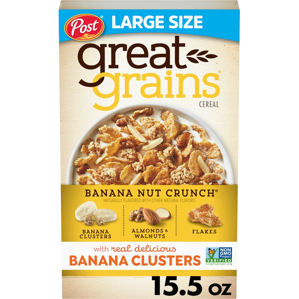 Great Grains Post Banana Nut Crunch Whole Grain Cereal, 15.5 Ounce Box