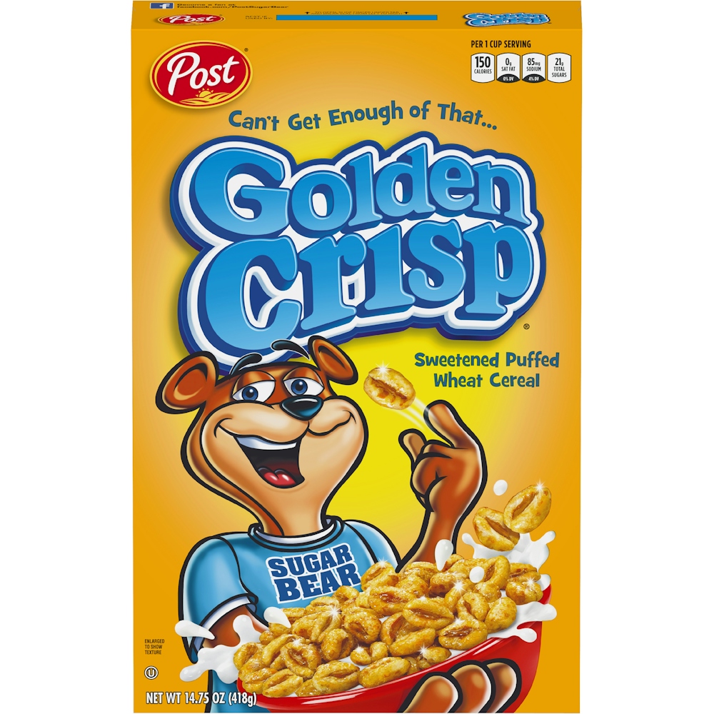 Post Golden Crisp Sweetened Puffed Wheat Cereal - 14.75 Ounce