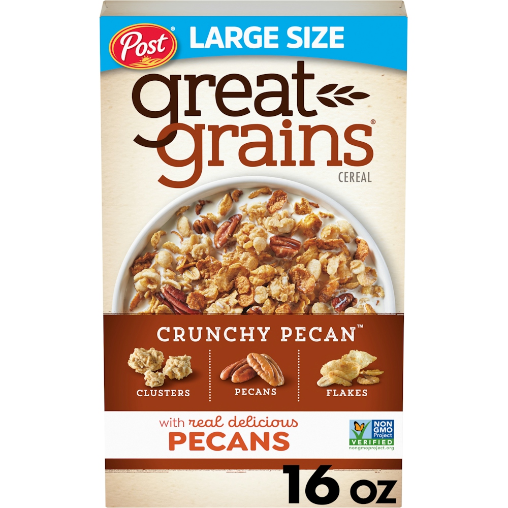 Post Great Grains Cereal, Crunchy Pecan, 16 Ounce