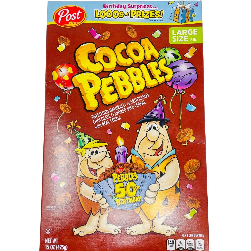 Cocoa Pebbles Post Large Size Chocolate Flavored Rice Cereal - 15 Ounce