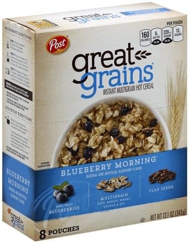 Great Grains Hot Cereal, Instant Multigrain, Blueberry Morning