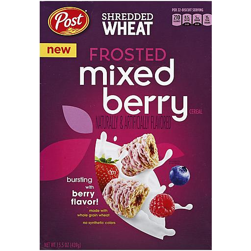 Shredded Wheat Cereal, Frosted Mixed Berry 15.5 Oz