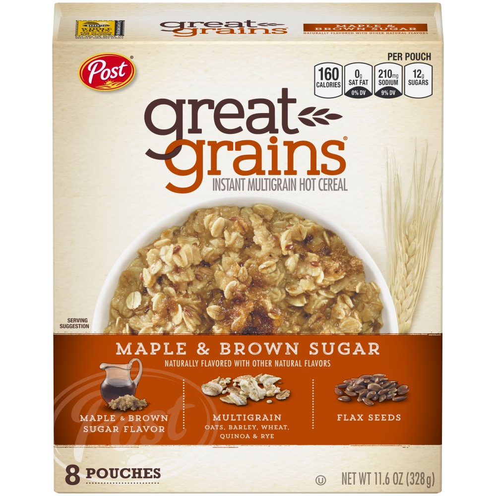 Great Grains Post Maple & Brown Sugar Instant Multigrain Hot Cereal