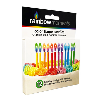 Rainbow Moments Party Candles With Brilliantly Coloured Flames