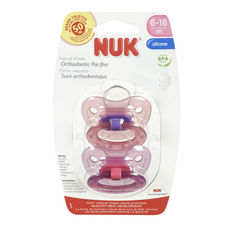 NUK 6 18 Months Natural Shape Orthodontic Silicone Pacifier