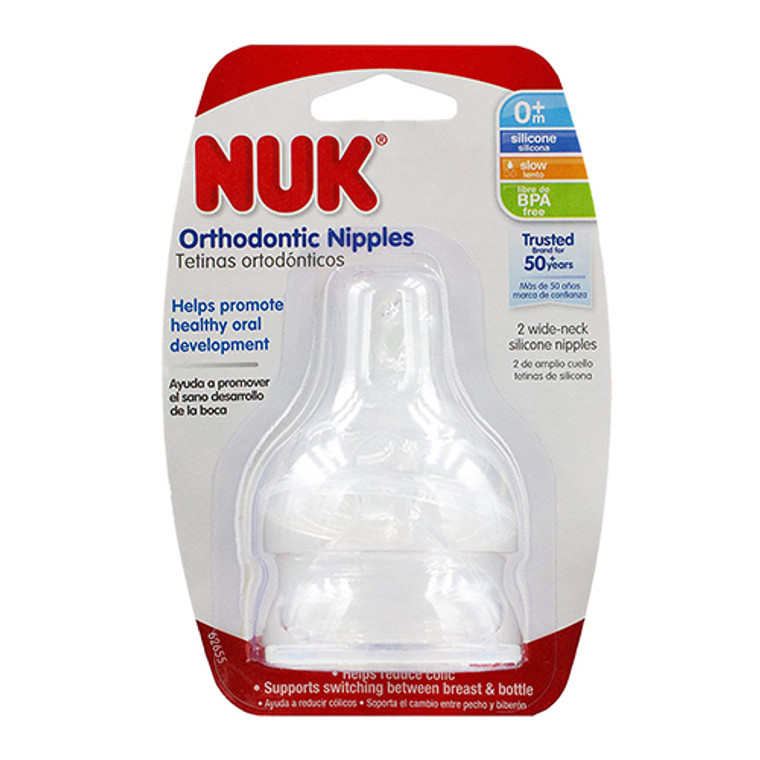 NUK 0+ Months Slow Flow Orthodontic Silicone Nipples
