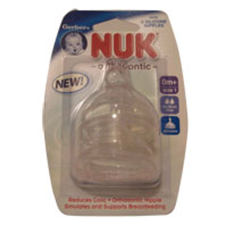 NUK 0+ Months Orthodontic Medium Flow Silicone Nipples