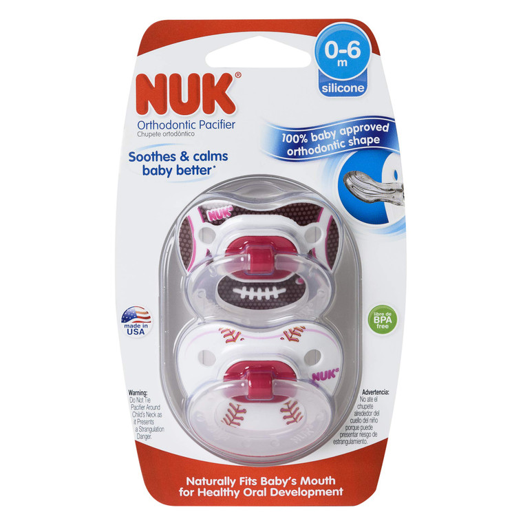 NUK Pacifier, Orthodontic, Silicone, 6 18 M