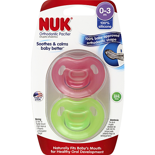 Nuk Pacifier, Advanced Orthodontic, Purple And Pink, 0 6 M