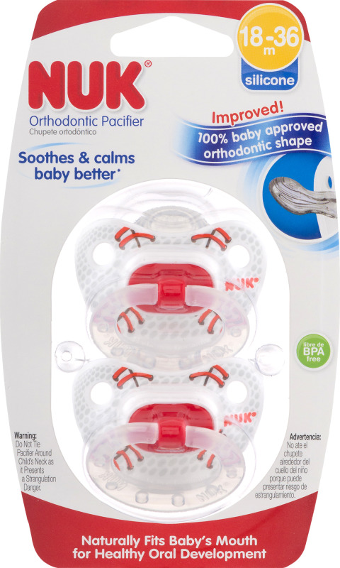 NUK Sports Orthodontic Pacifier Sz3, 2pk, Silicone