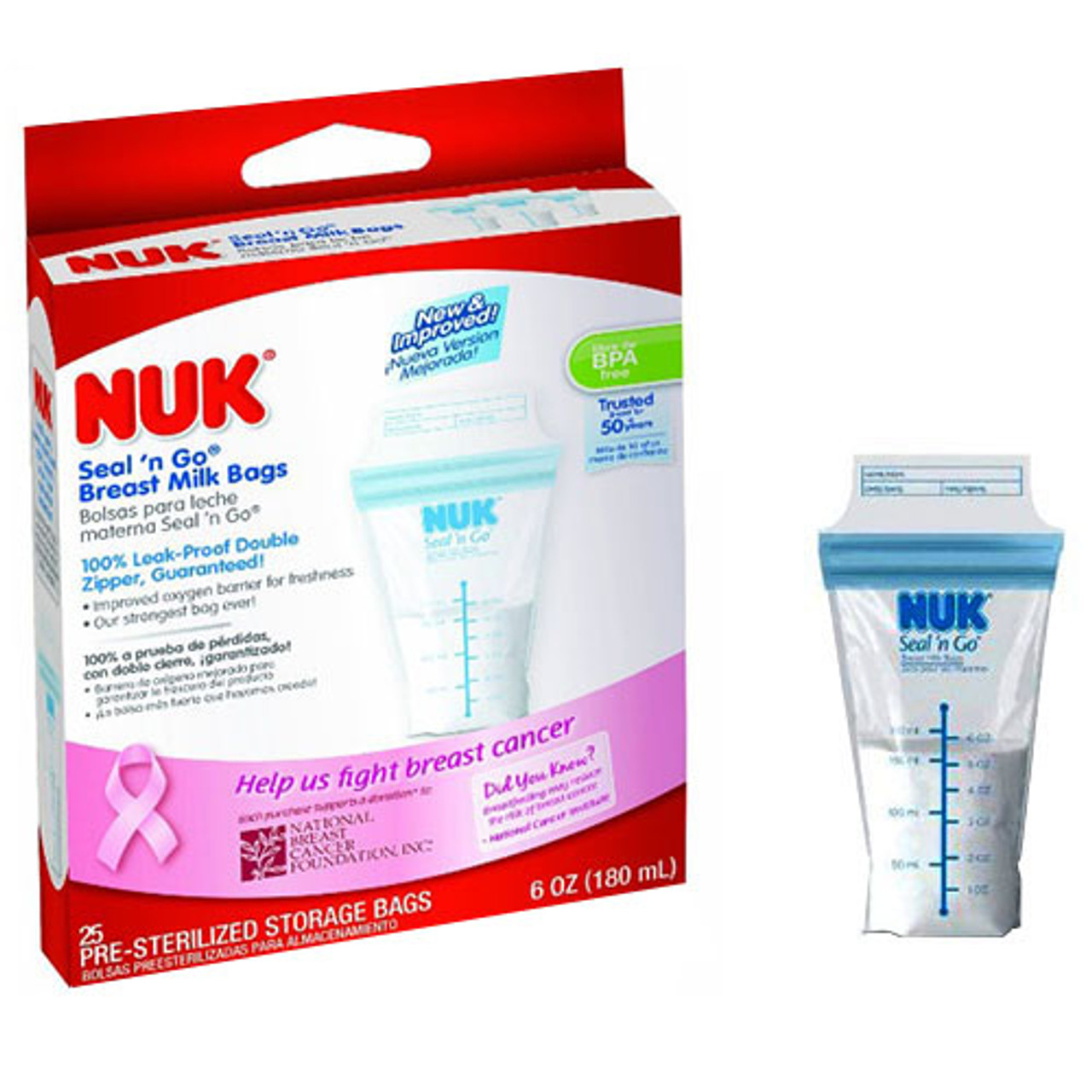 NUK Seal 'n Go Breast Milk Storage Bags 25ct