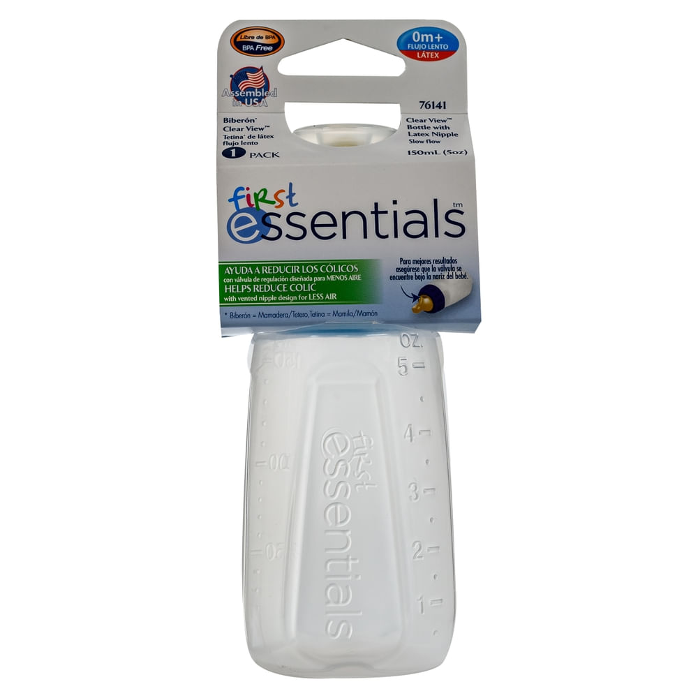 Gerber First Essentials Bottle, Slow Flow, Latex, 0 M