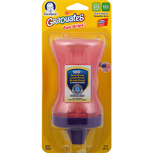 Gerber Graduates Cup, Fun Grips, Hard Spout, 10 Oz, 12M