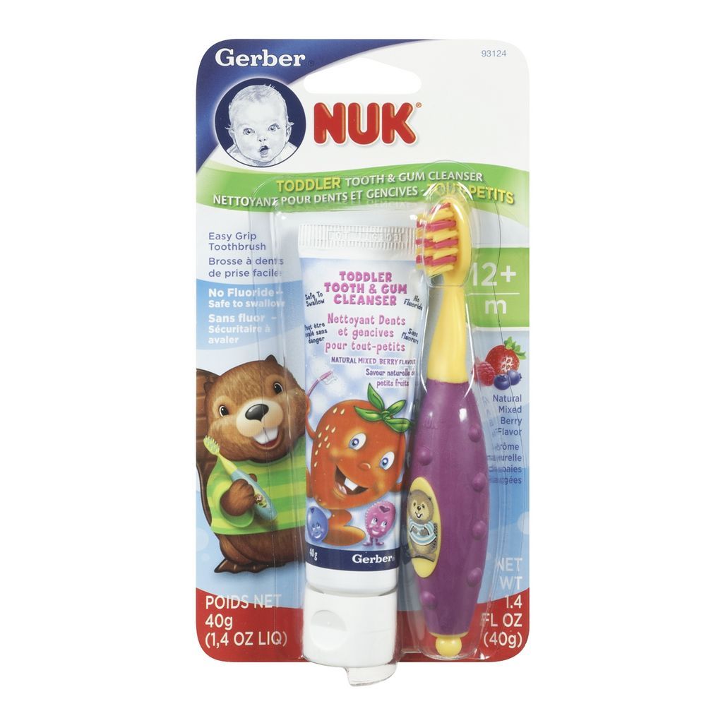 NUK Tooth & Gum Cleanser, Toddler, Soft, Natural Mixed Berry Flavor, 36 M+ 1.4 Oz