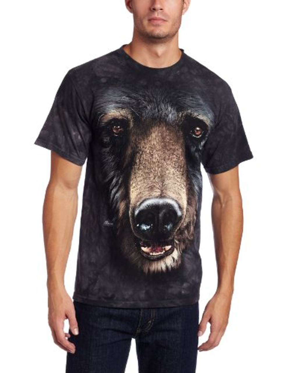 The Mountain Black Bear Face Adult TShirt Black XL