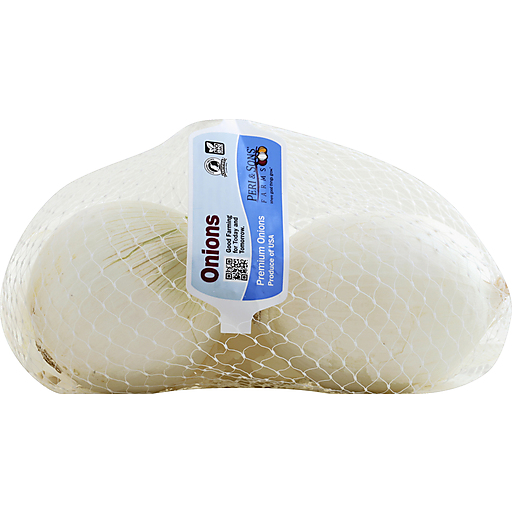 Peri & Sons Farms Onions, White, Medium 2 Lb