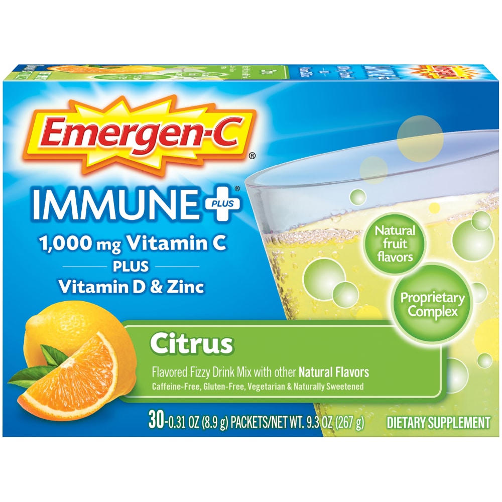 Emergen-C Alacer - Immune Plus System Support With Vitamin D Citrus - 30 Packets