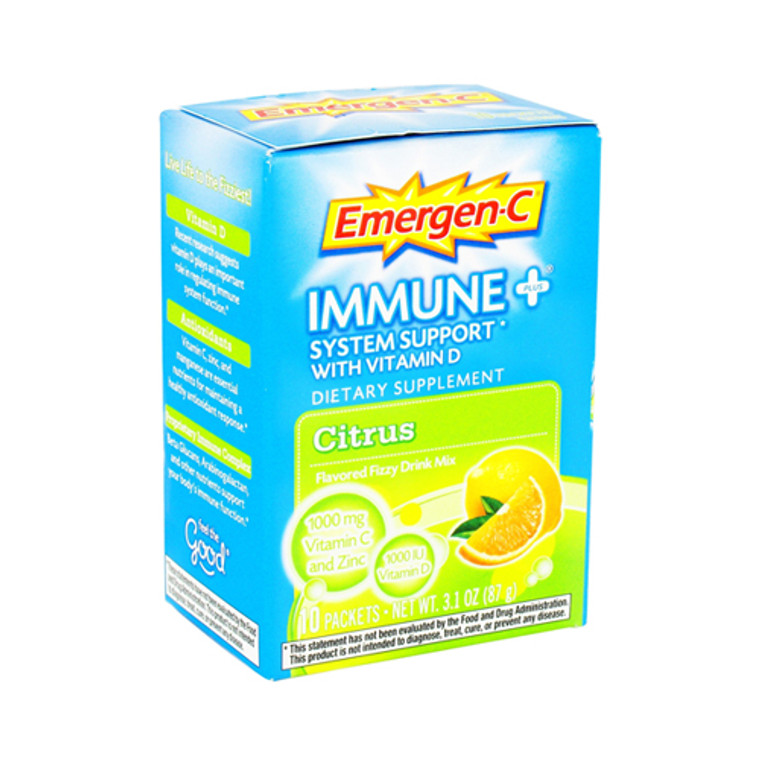 Emergen-C Flavored Fizzy Drink Mix, Immune Plus With Vitamin D, Packets, Citrus