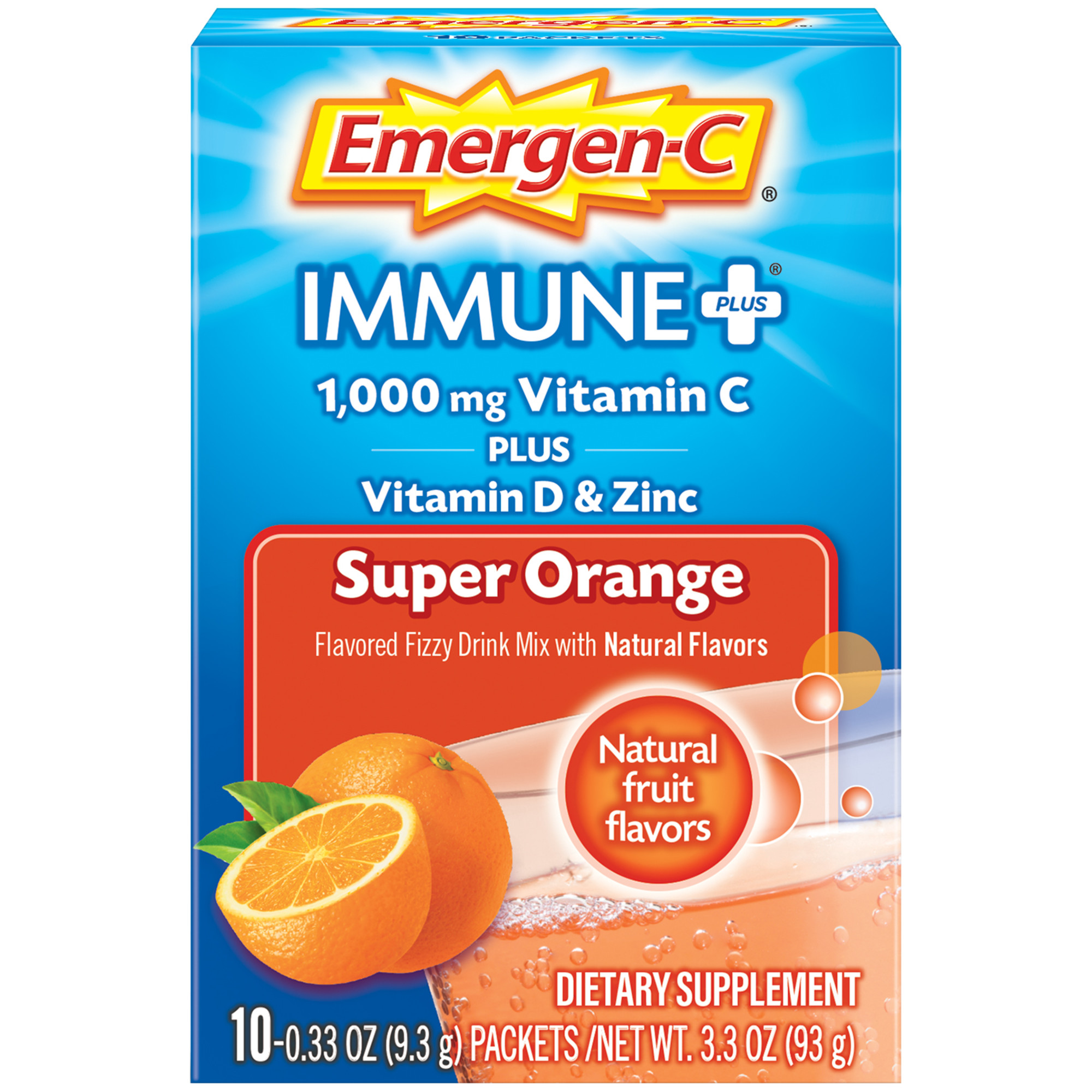 Emergen-C Immune Plus Vitamin D Drink Mix, Super Orange