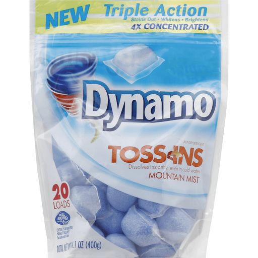 Dynamo Toss Ins Laundry Detergent, 4 X Concentrated, He, Mountain Mist