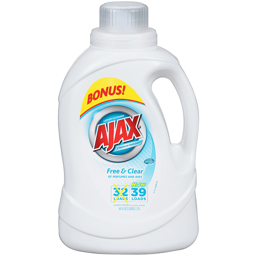 Ajax Liquid Laundry Detergent Free & Clear Of Perfumes & Dyes 60 Fl Oz Jug