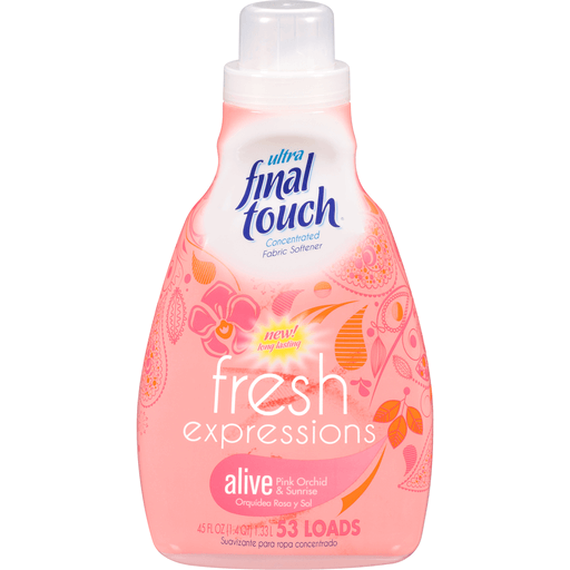 Final Touch Ultra Concentrated Fabric Softener Fresh Expressions Alive Pink Orchid & Sunrise 45 Fl. Oz. Bottle