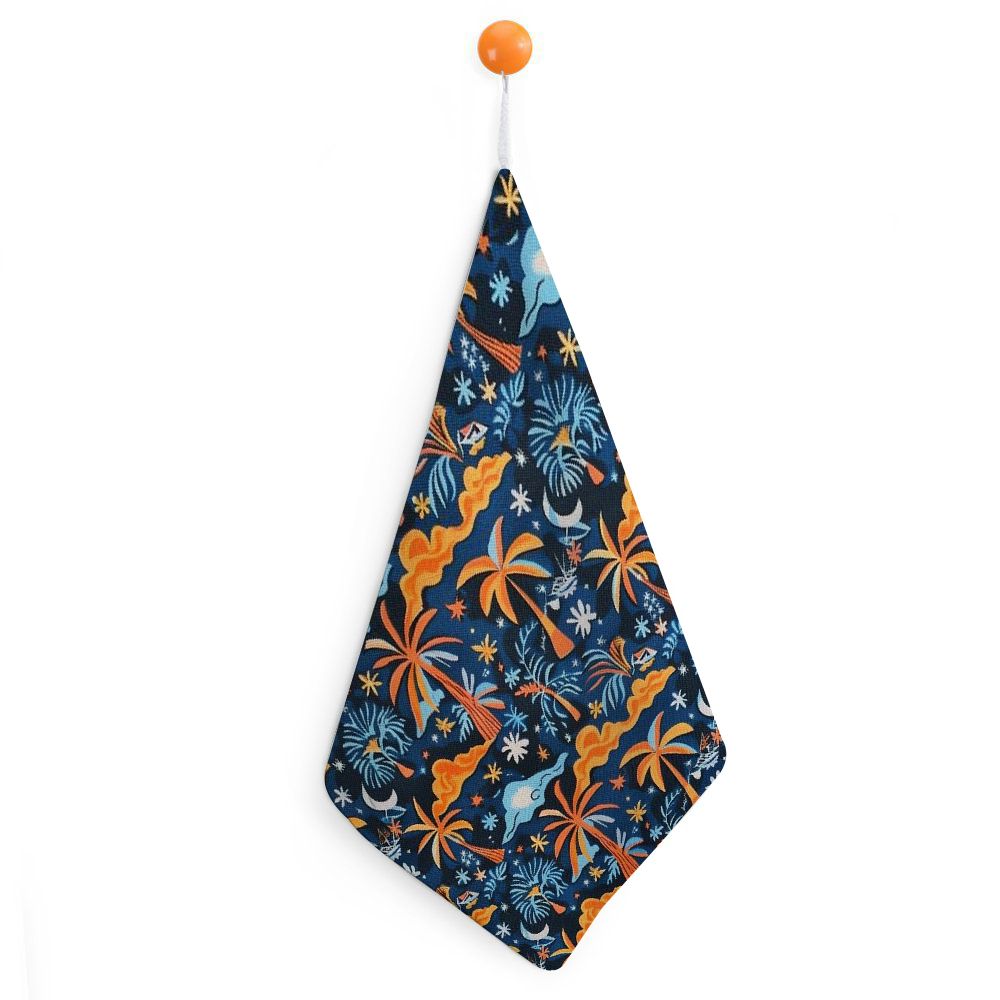 Fcxzi Trees Boats Stars Hand Towels 11.8x11.8in Quick-Dry Microfiber Bathroom To