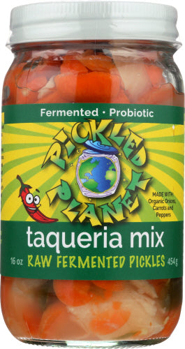 Pickled Planet Taqueria Mix Raw Fermented Pickles, 16 Oz
