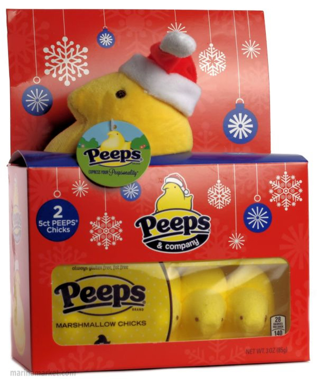 Just Born Plush Peep Santa With 2pks Peeps