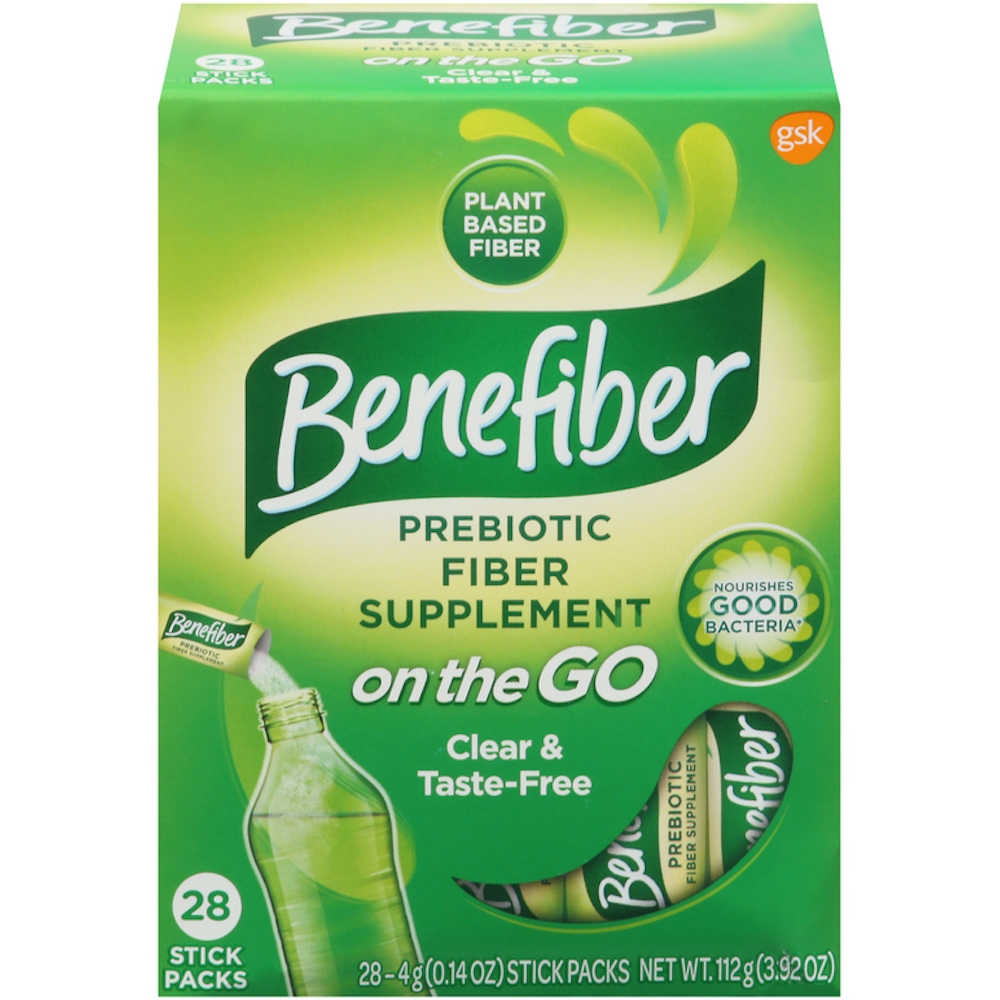 Benefiber On The Go Prebiotic Fiber Supplement Powder For Digestive Health, Daily Fiber, Unflavored - 28 Sticks (3.92 Ounces)
