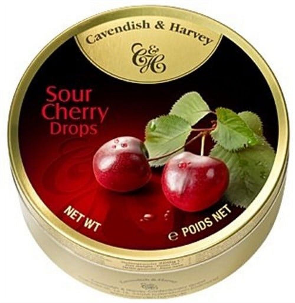 Cavendish & Harvey Sour Cherry Drops 1.75 Oz Tin