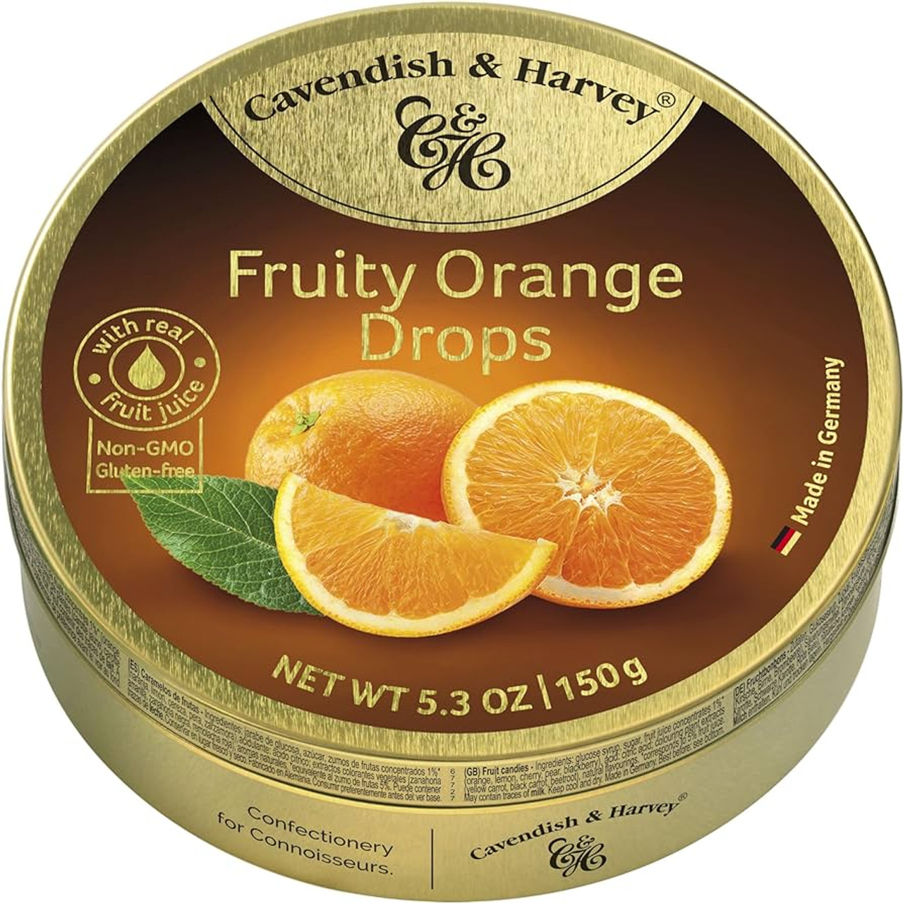 Cavendish & Harvey Orange Drops 5.3 Oz Tin