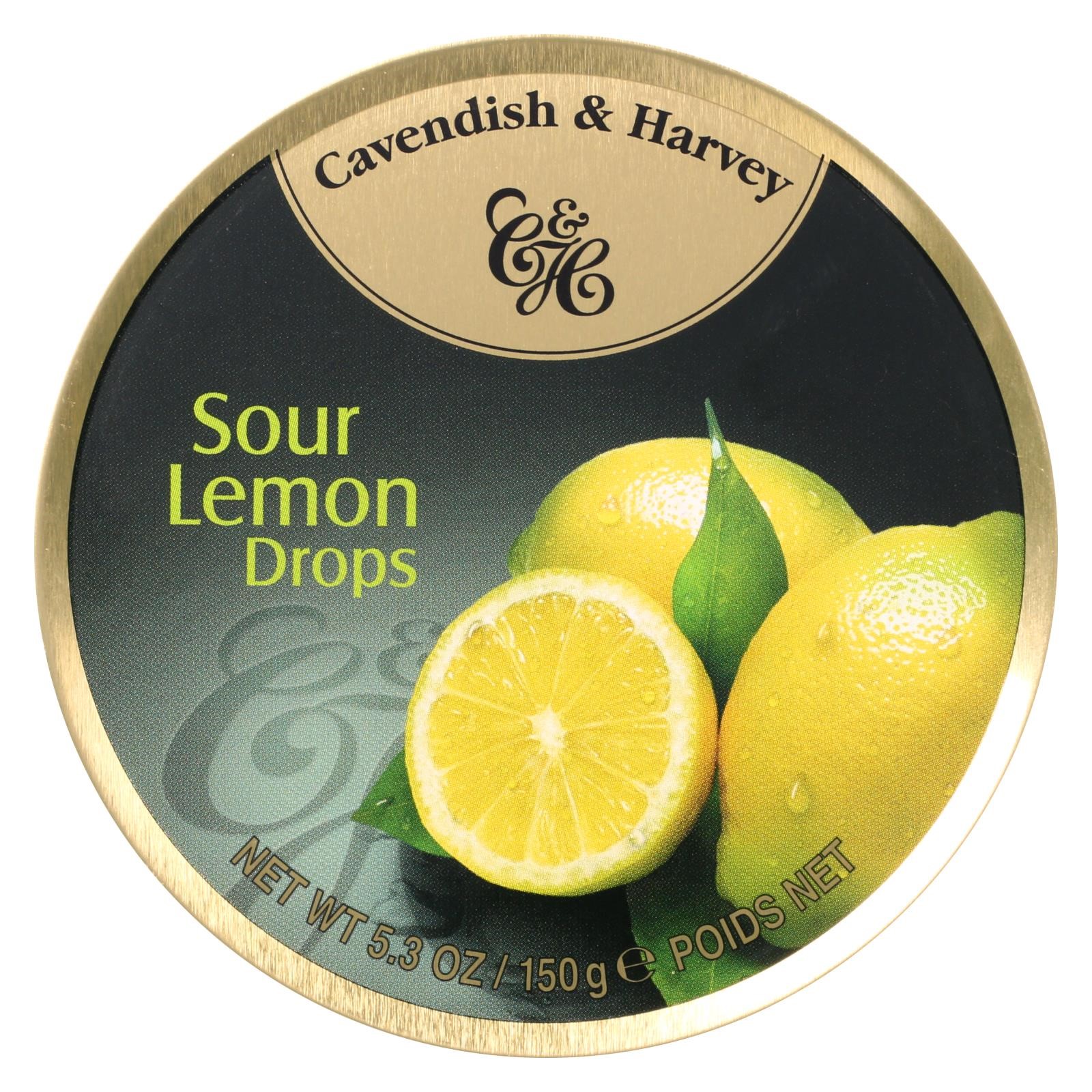 Cavendish & Harvey Fruit Drops Tin Sour Lemon By 5.3 Oz, Case Of 12